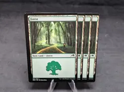 Forest x4 | Playset | MTG Magic Kamigawa Neon Dynasty | Miscut | NM - Image 1