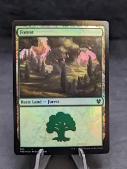 Forest FOIL | MTG Magic Theros Beyond Death | Miscut Misprint | NM | B - Image 1
