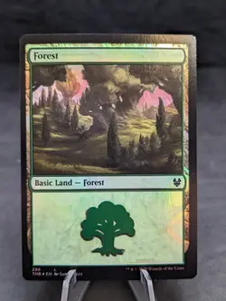 Forest FOIL | MTG Magic Theros Beyond Death | Miscut Misprint | NM | A - Image 1
