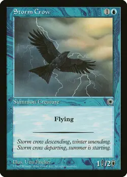 MTG MISPRINT ERROR SIMPLIFIED CHINESE PORTAL STORM CROW MINT NO FLYING! CREATURE - Image 2