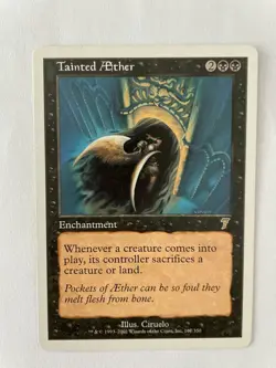 MTG 7TH EDITION TAINTED AETHER NM MAGIC THE GATHERING ENCHANTMENT RARE BLACK - Image 1