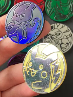10 X Pokemon Coins Coin Tokens Shiny Pikachu Mewtwo Lugia Froakie Rayquaza - Image 4