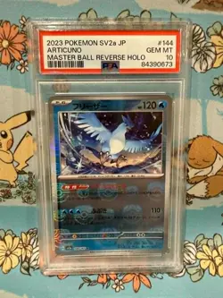 PSA 10 - ARTICUNO #144/165 - POKEMON JAPANESE 151 MASTER BALL REVERSE HOLO RARE - Image 1