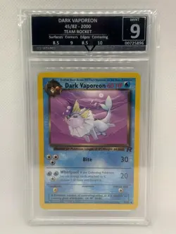 Pokemon Team Rocket 2000 Dark Vaporeon 45/82 (English) - Get Graded Mint 9 - Image 1