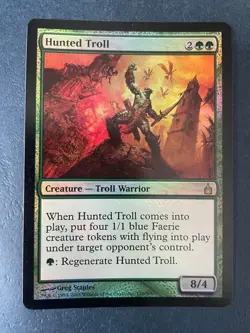 MTG FOIL RAVNICA HUNTED TROLL NM MAGIC THE GATHERING RARE CREATURE GREEN CARD - Image 1