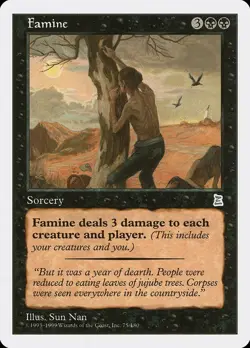 MTG PORTAL THREE KINGDOMS FAMINE NM P3K ENGLISH BLACK UNCOMMON SORCERY CARD - Image 5