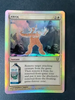 MTG FOIL UNHINGED AWOL NM MAGIC THE GATHERING INSTANT WHITE COMMON CARD - Image 3