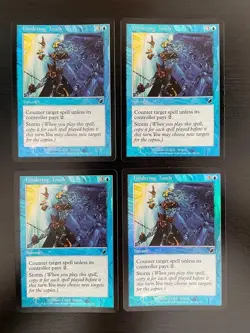 MTG 4X FOIL SCOURGE HINDERING TOUCH NM MAGIC THE GATHERING COMMON BLUE INSTANT - Image 1