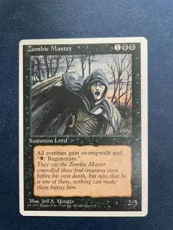 MTG 4TH EDITION ZOMBIE MASTER NM MAGIC THE GATHERING CREATURE BLACK RARE ENGLISH - Image 2