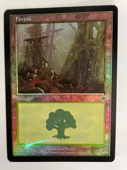 MTG FOIL INVASION FOREST NM MAGIC THE GATHERING #350/350 BASIC LAND ENGLISH - Image 4