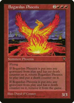 MTG 4X VISIONS BOGARDAN PHOENIX NM MAGIC THE GATHERING RARE CREATURE RARE RED - Image 2