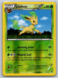 LEAFEON 7/111 RARE FURIOUS FISTS POKEMON REVERSE HOLO MP - Image 1