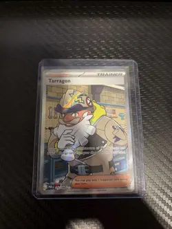 POKEMON EN PERFECT ORDER 116/088 TARRAGON SECRET RARE HOLO FULL ART SUPPORTER - Image 1