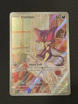Pokemon TCG White Flare 136/086 Purrloin Illustration Rare - NM - Image 1