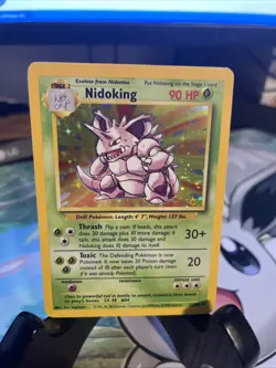 Pokemon TCG Base Set Nidoking Holo Rare Card 11/102 1999 - Image 1
