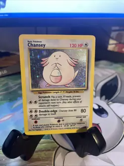 Pokemon TCG Base Set Chansey Holo 3/102 Rare Lightly Played - Image 1