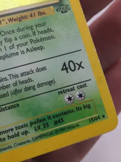1999 Pokemon Jungle Vileplume Holo #15/64 - Image 3