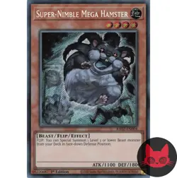 Yugioh Super-Nimble Mega Hamster RA02-EN004 Secret Rare 1st Edition NM - Image 1