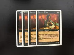 MTG 4X PORTAL THREE KINGDOMS CUNNING ADVISOR NM P3K ENGLISH BLACK UNCOMMON CARD - Image 1