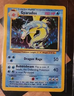 Gyarados 6/102 Holo Rare Base Set Vintage Pokemon Card - Image 1