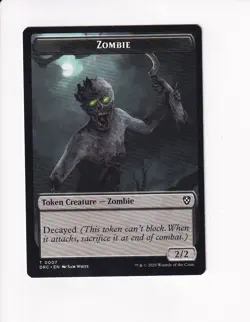 MAGIC MTG COMMANDER: AETHERDRIFT DOUBLE TOKEN ZOMBIE 0003 / ZOMBIE DRF 0007 (#1) - Image 1