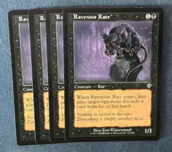 MTG 4X INVASION RAVENOUS RATS NM ENGLISH MAGIC THE GATHERING CREATURE COMMON - Image 2