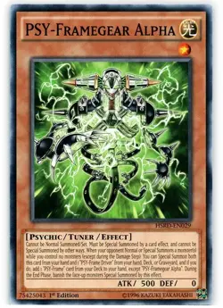 YUGIOH 3x PSY-Framegear Alpha HSRD-EN029 1st edition Near-Mint NM x 3 - Image 1