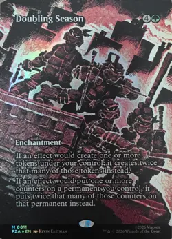 Wizards of the Coast Doubling Season 0011 TMNT Alt Art Foil Enchantment Green - Image 1