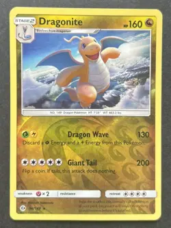 Pokemon TCG Card Dragonite Sun & Moon Reverse Holo Rare 96/149 - Image 1