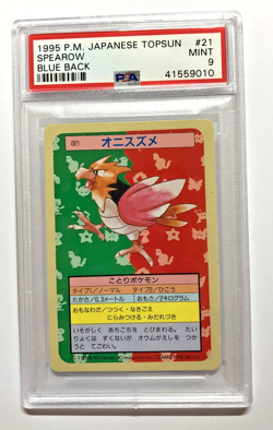 Pokemon PSA 9 Mint 1995 SPEAROW Topsun Blue Back Japanese Promo #21 - Image 1