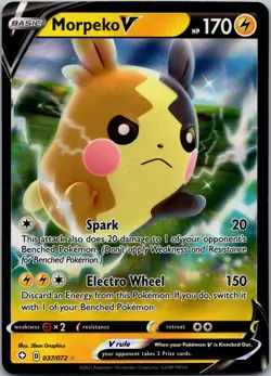POKEMON MORPEKO V 037/072 HOLO ULTRA RARE SHINING FATES NM/M - Image 1