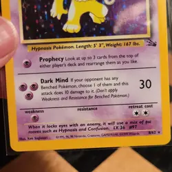 Pokemon Hypno 8/62 Holo Rare Fossil Set 90 HP 1999 Pokemon Vintage Base Set - Image 3