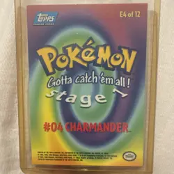 Pokemon Topps - #04 Charmander E4 of 12 - Regular - Blue Label - 2000 - LP - Image 2