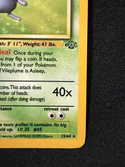 Pokemon TCG Jungle Vileplume 15/64 Holo Rare Unlimited English 1999 80 HP - Image 4