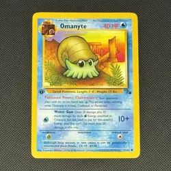 The Pokemon Company Omanyte 52/62 Fossil Stage 1 40HP Regular ENG 1st - Image 1