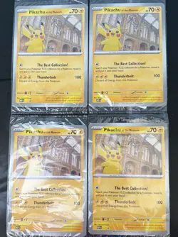 4x JUMBO Pokemon TCG Pikachu At The Museum Promo Card - Natural History Museum - Image 1
