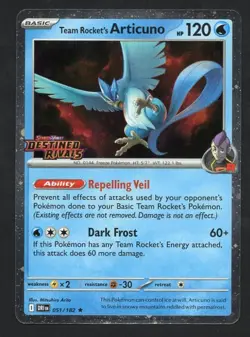Pokemon Team Rocket's Articuno - (Cosmos Holo) (Destined Rivals Stamp) 051/182 - Image 1