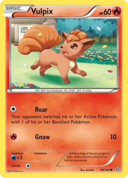 Vulpix 20/160 Reverse Holo XY - Primal Clash Pokemon Card - Image 1