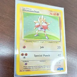 Hitmonchan Base Set Holo 7/102 Near Mint Vintage Pokemon Card WotC 1999 - Image 2