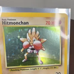 Hitmonchan Base Set Holo 7/102 Near Mint Vintage Pokemon Card WotC 1999 - Image 3