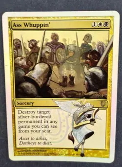 MTG PROMO DCI FOIL PRERELEASE UNHINGED ASS WHUPPIN' NM MAGIC THE GATHERING - Image 2