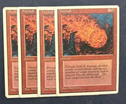 MTG 4X 4TH EDITION FIREBALL NM MAGIC THE GATHERING RED COMMON SORCERY ENGLISH - Image 2