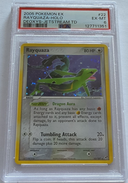 Pokemon TCG Rayquaza EX Deoxys 22/107 Holo Rare PSA 6 Basic Dragon Nintendo 2005 - Image 1