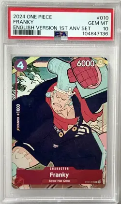 2024 ONE PIECE ENGLISH VERSION 1ST ANNIVERSARY SET #010 FRANKY PSA 10 - Image 1