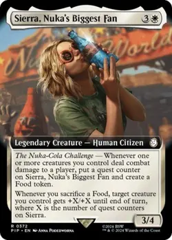 Sierra, Nuka's Biggest Fan (Extended Art) -Foil Light Play MTG - Image 1