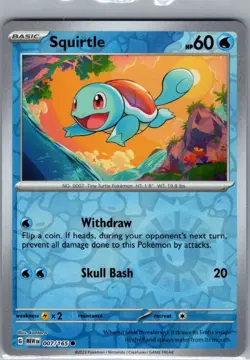 Squirtle - 007/165 Reverse Holo SV: Scarlet & Violet 151 - Pokemon Card - NM - Image 1