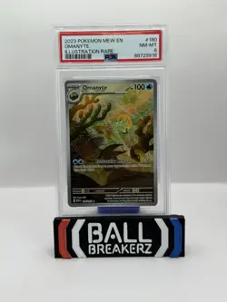 2023 Pokemon 151 Illustration Rare Omanyte Card #180/165 PSA 8 Near Mint - Image 1