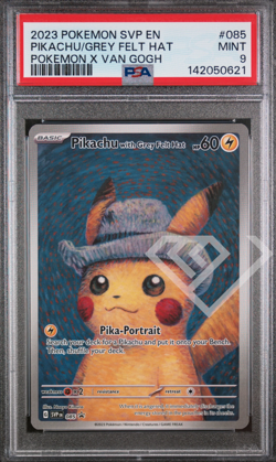 Pokemon Card Pikachu with Grey Felt SVP 085 - Pokemon X Van Gogh PSA 9 English - Image 1