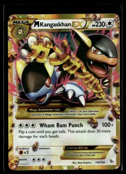 M Kangaskhan EX 109/106 Flashfire Rare Secret Pokemon - Image 1