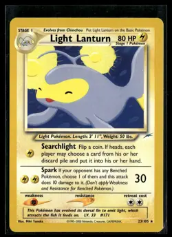 Light Lanturn 23/105 Neo Destiny Rare Pokemon - Image 1